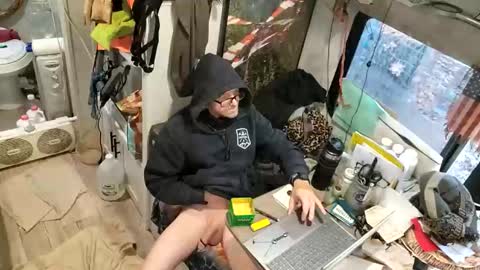 Snapshot of brushsquach chatting on 12/14/25, 10:47 Steve... aka SkinnieDippin aka TimberTramp online show from 12/14/25, 10:47