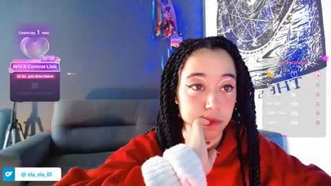 Snapshot of ela_0 chatting on 01/12/25, 12:23 Ela  Help me reach 100 thumbs up online show from 01/12/25, 12:23