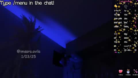 Snapshot of saraavila_ chatting on 03/02/25, 08:38 SaraAvila online show from 03/02/25, 08:38