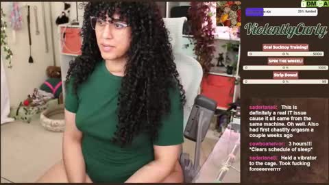 Snapshot of violentlycurly chatting on 10/21/25, 10:21 Curly the Coin Operated Toy online show from 10/21/25, 10:21