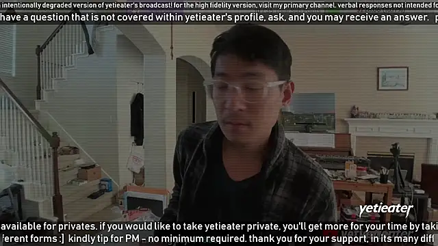 Snapshot of yetieater chatting on 01/21/25, 08:54 yetieater online show from 01/21/25, 08:54