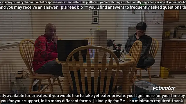 Snapshot of yetieater chatting on 01/26/25, 05:34 yetieater online show from 01/26/25, 05:34